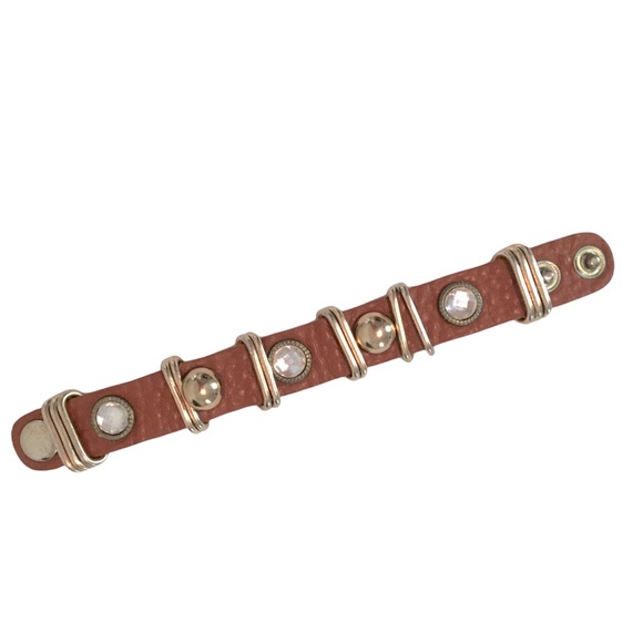 Leather Studded Bracelet - Picture 2 of 3